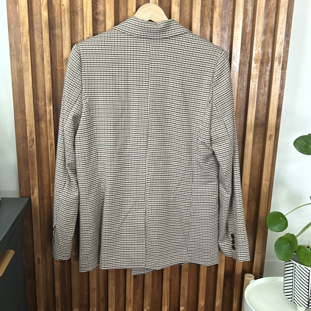 MANGO Patterned Wrap Check Blazer. Size S - Picture 4 of 16